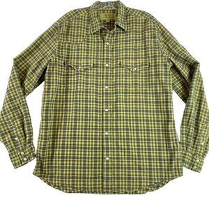 Ryan‎ Michael Shirt Men's Sz L Plaid Western Pearl Snap Buttons Cowboy